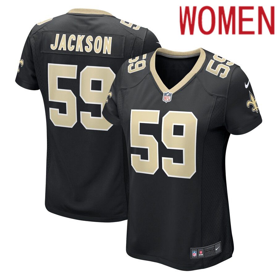 Women New Orleans Saints 59 Jordan Jackson Nike Black Game Player NFL Jersey